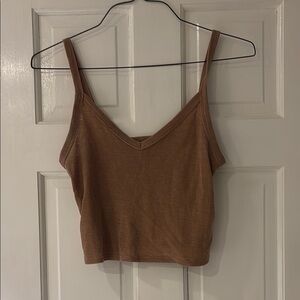 Women's Tan Ribbed Knit Cami Top